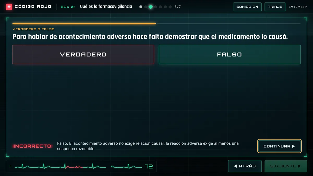 Corrección al momento