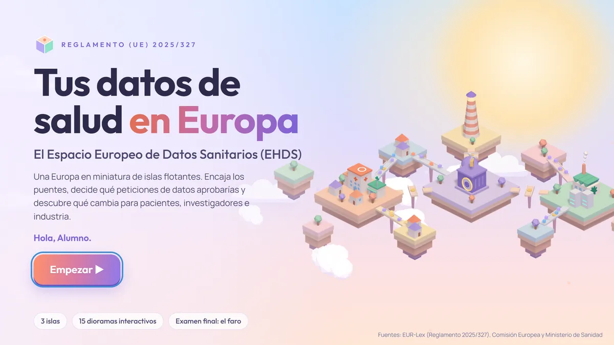 Tus datos de salud en Europa: El Espacio Europeo de Datos de Salud en un archipiélago 3D de islas flotantes.